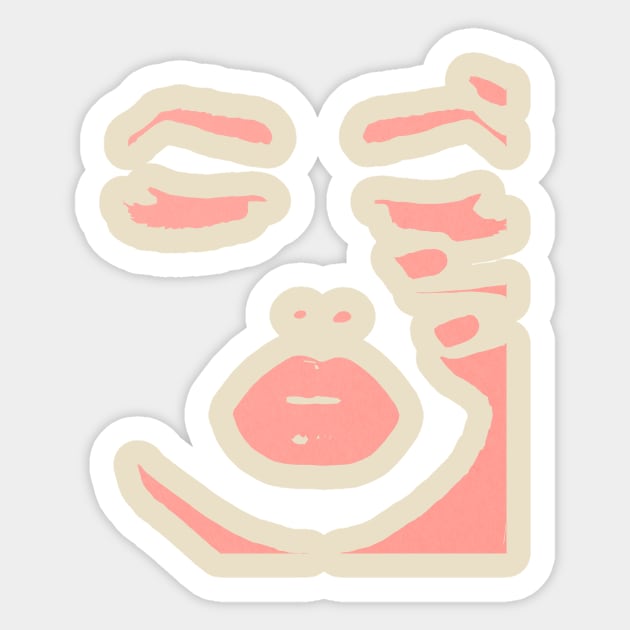 Girls face lips and eyelashes silhouette Sticker by JulyPrints